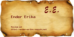 Ender Erika névjegykártya
